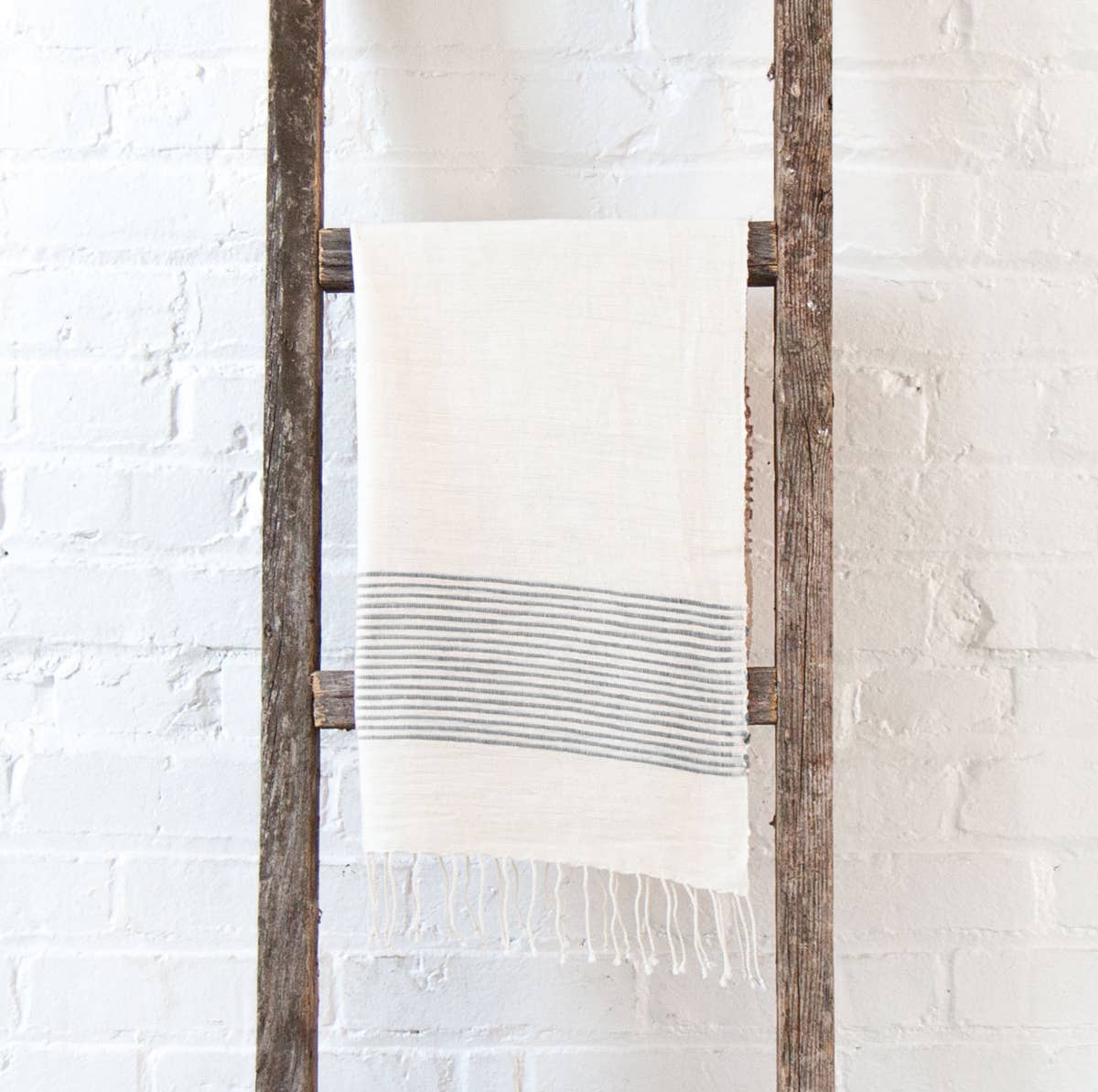 Riviera Striped Cotton Hand Towel | Grey Stripe