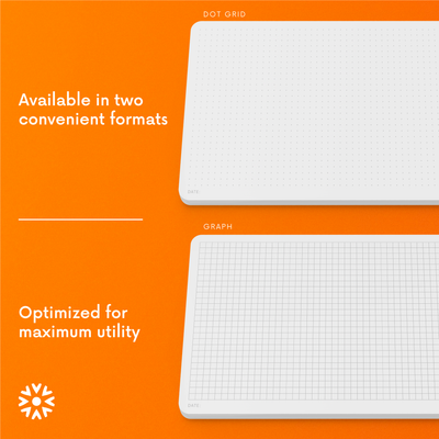 Dot Grid Desk Notepad, 8.5x5.5" Chipboard Back (2-Pack)
