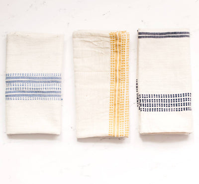 Aden Cotton Dinner Napkin | Grey Stripe