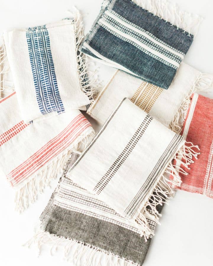 Aden Cotton Hand Towel | Beige Stripe