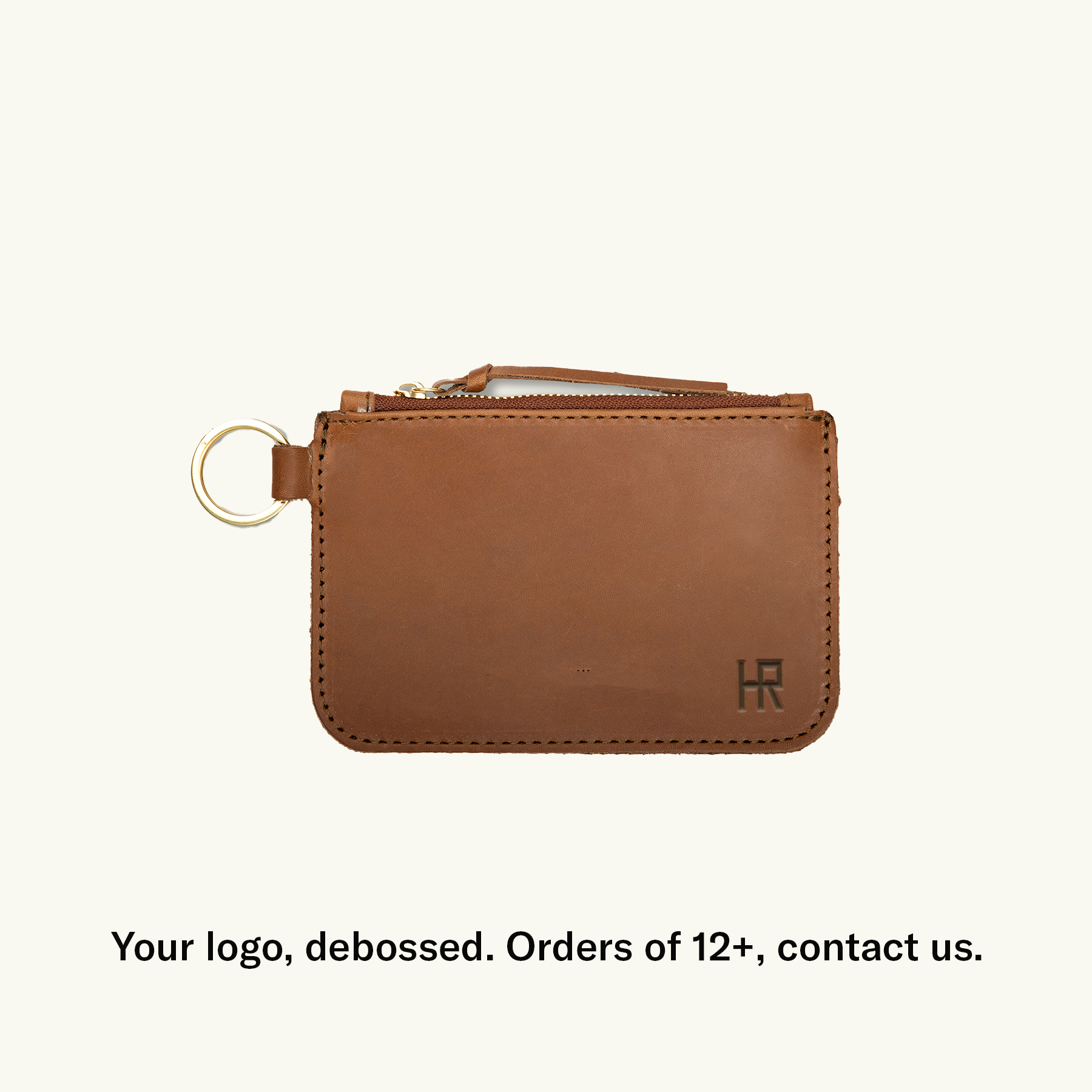 Full-Grain Leather Zip Key Pouch