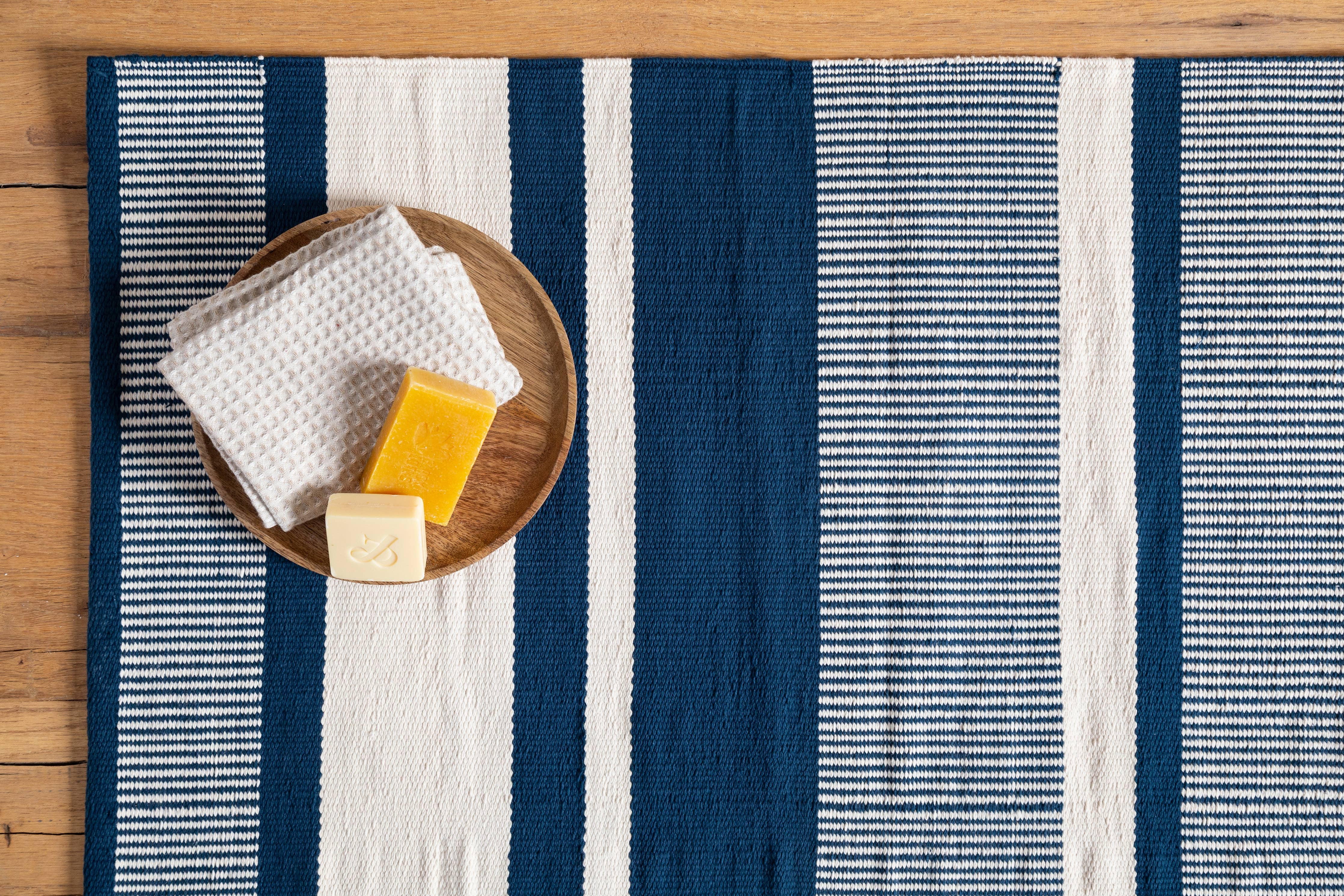 Navy Blue Hues Bath Mat