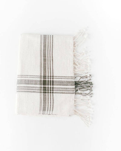 Cabin Hatch Cotton Hand Towel | Beige Stripe