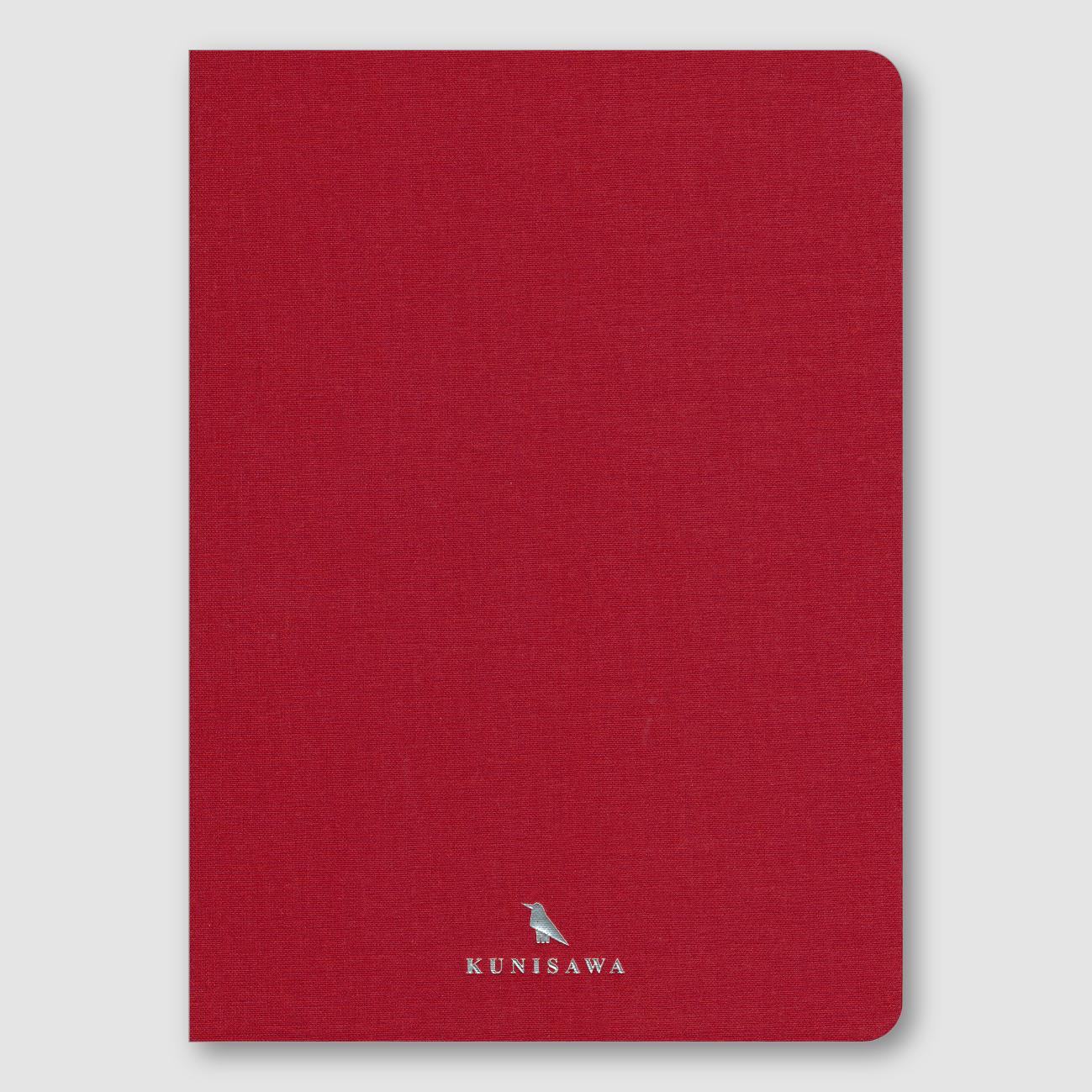 Kunisawa Notebook  Hardcover Linen A5 Red